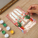 Load image into Gallery viewer, Sunlit Tulip Window Mini Framed Paint by Numbers
