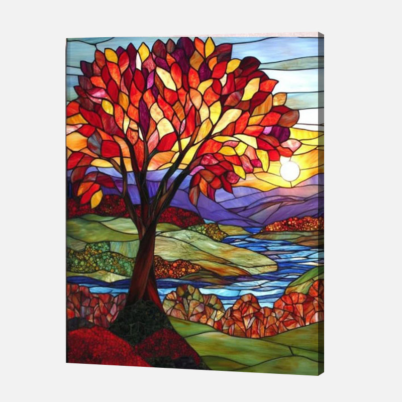 Crimson Sunset Valley Paint by Numbers