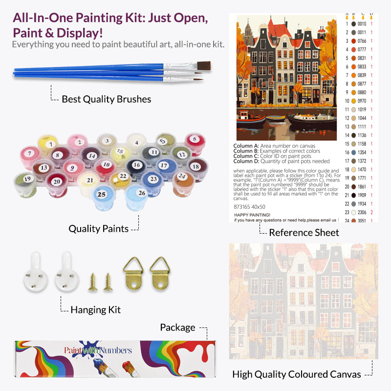 Autumn in Amsterdam Paint by Numbers