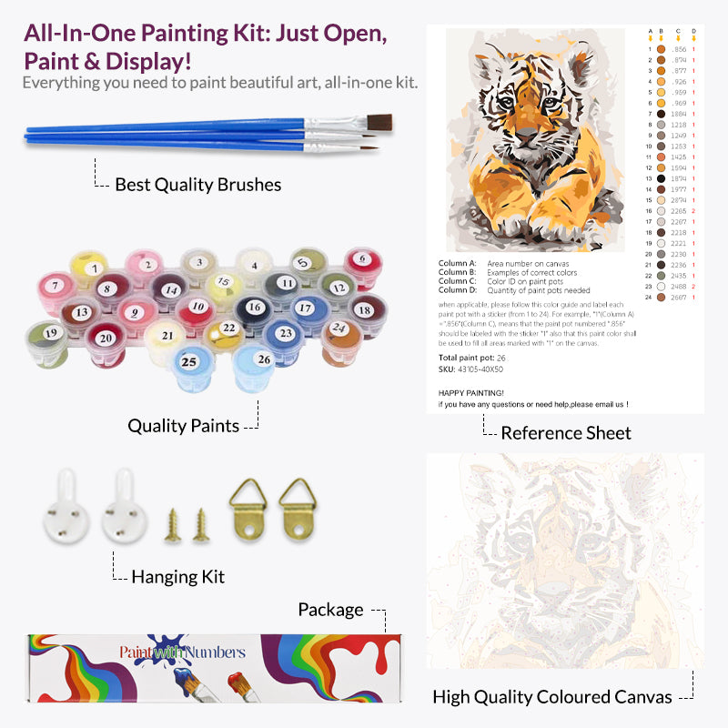 Baby Tiger, Paint by Numbers
