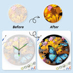 Load image into Gallery viewer, Blue Butterfly Floral Paint by Numbers Clock Kit
