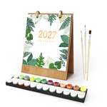 Load image into Gallery viewer, Botanical Leaves Paint by Numbers Desk Calendar
