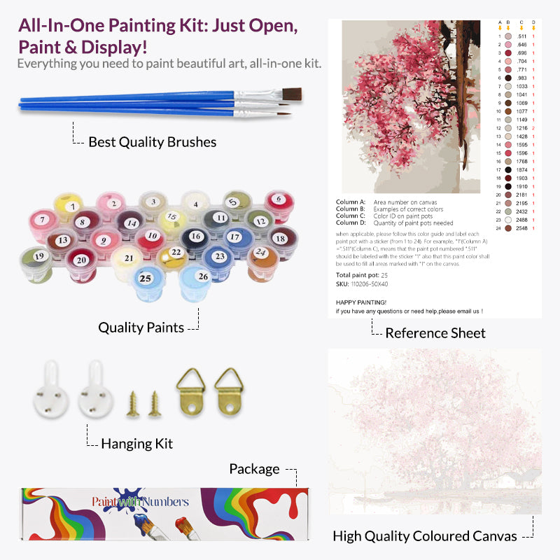 Cherry Blossoms, Paint By Numbers