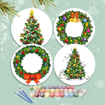 Load image into Gallery viewer, Christmas Greenery 4-Pieces Paint by Numbers Placemat
