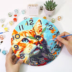 Load image into Gallery viewer, Colorful Cat Portrait Paint by Numbers Clock Kit
