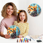 Load image into Gallery viewer, Colorful Cat Portrait Paint by Numbers Clock Kit
