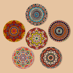Load image into Gallery viewer, Colorful Mandala Art 6-Pieces Paint by Numbers Placemat
