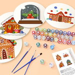 Load image into Gallery viewer, Cozy Gingerbread Christmas 4-Pieces Paint by Numbers Placemat
