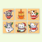 Load image into Gallery viewer, Cute Christmas Cats Mini Paint by Numbers

