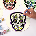 Load image into Gallery viewer, Floral Skull Designs 6-Pieces Paint by Numbers Placemat

