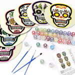 Load image into Gallery viewer, Floral Skull Designs 6-Pieces Paint by Numbers Placemat
