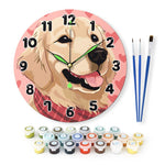 Load image into Gallery viewer, Golden Retriever Paint by Numbers Clock Kit
