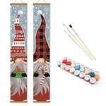 Load image into Gallery viewer, Holiday Gnome Pair Hanging Scroll Paint by Numbers Kit
