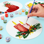 Load image into Gallery viewer, Holiday Bells &amp; Candles 4-Pieces Paint by Numbers Placemat
