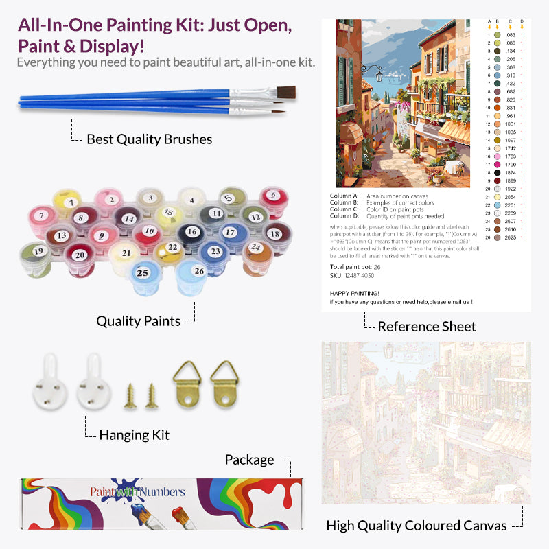 Italian Street, Paint by Numbers