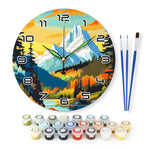 Load image into Gallery viewer, Mountain Landscape Paint by Numbers Clock Kit
