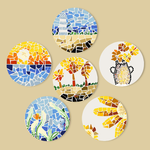Load image into Gallery viewer, Nature &amp; Sea Mosaic 6-Piece Paint by Numbers Placemat
