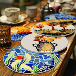 Load image into Gallery viewer, Nature &amp; Sea Mosaic 6-Piece Paint by Numbers Placemat
