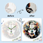 Load image into Gallery viewer, Pop Art Portrait Paint by Numbers Clock Kit
