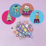 Load image into Gallery viewer, Quirky Christmas Characters Paint by Numbers Coasters
