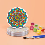Load image into Gallery viewer, Rainbow Mandala Paint by Numbers Coasters
