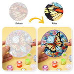 Load image into Gallery viewer, Stained Glass Butterfly Paint by Numbers Coasters
