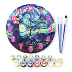Load image into Gallery viewer, Starry Night Lighthouse Paint by Numbers Clock Kit
