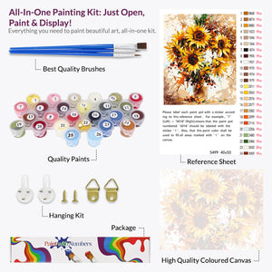 Sunflower Burst Paint by Numbers
