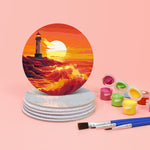 Load image into Gallery viewer, Sunset Landscape Paint by Numbers Coasters
