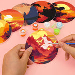 Load image into Gallery viewer, Sunset Landscape Paint by Numbers Coasters
