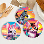 Load image into Gallery viewer, Sunset Wildlife Paint by Numbers Coasters
