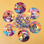 Load image into Gallery viewer, Sunset Wildlife Paint by Numbers Coasters
