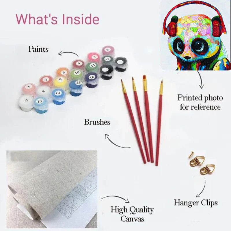 Party Panda Vibes Paint by Numbers