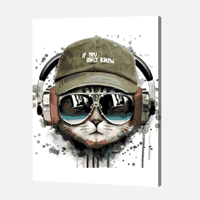 Cool Cat Beats Paint by Numbers
