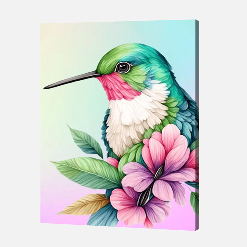 Pastel Humming bird Bliss Paint by Numbers