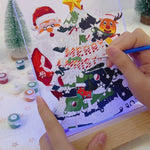 Load and play video in Gallery viewer, Santa and Reindeer Festive Tree LED Paint by Numbers
