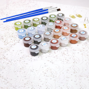 Golden Winter Glow Paint by Numbers