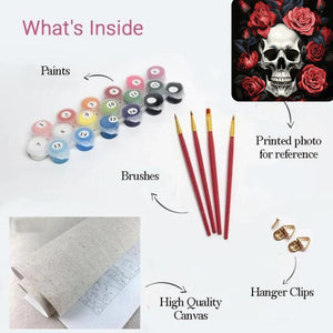 Rose and Skull Paint by Numbers