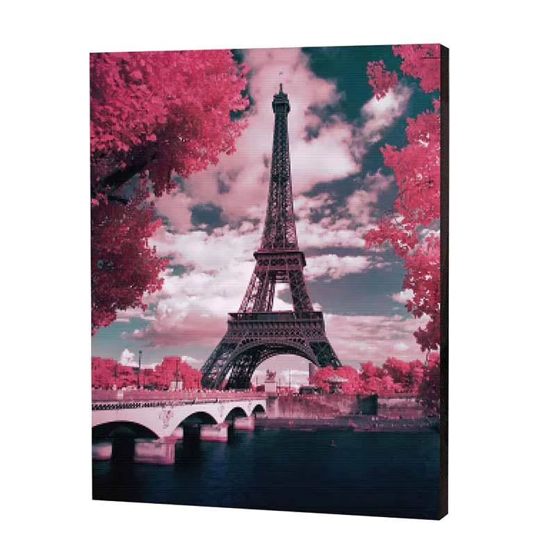 Pink Parisian Trees, Paint with Diamonds