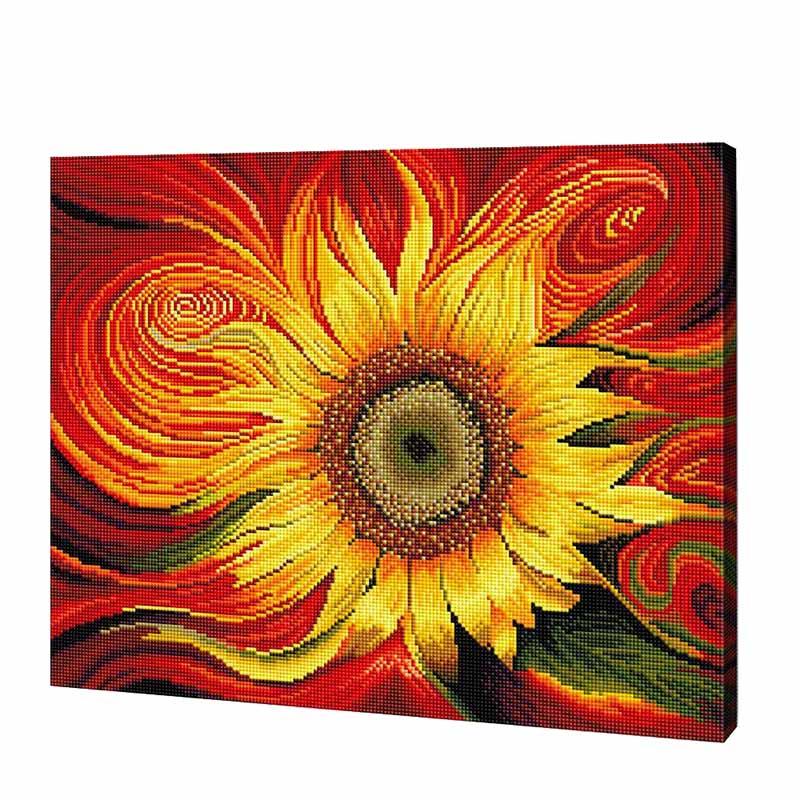 Red Sunflower, Paint with Diamonds