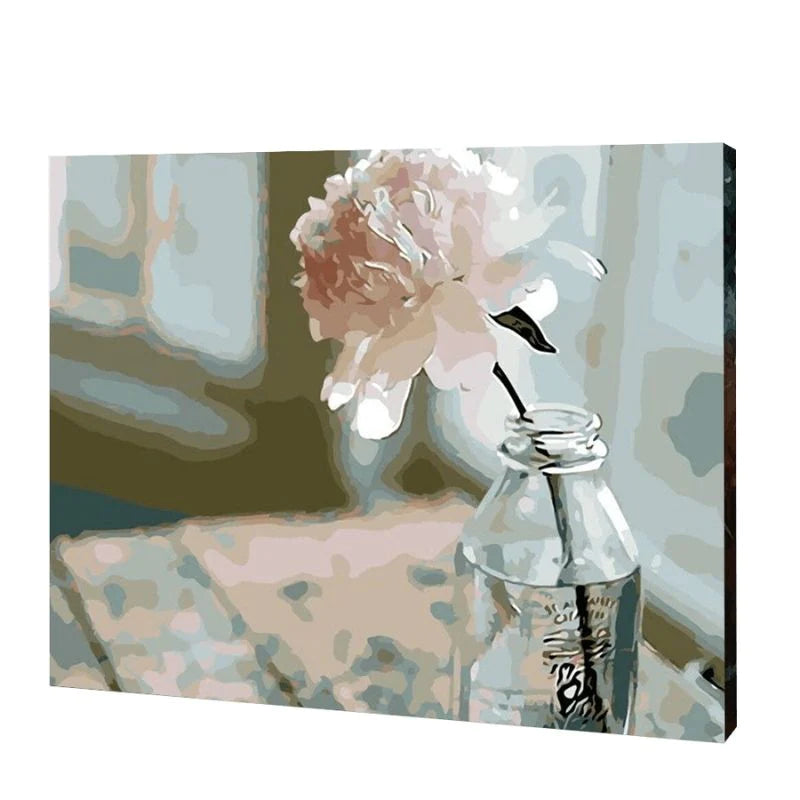 Rose In A Glass Bottle, Paint By Numbers