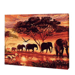  African Elephant, Paint By Numbers