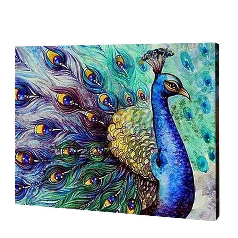 Azure Peacock, Paint with Diamonds